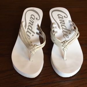 White Wedge Sandals